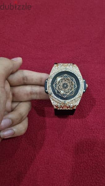 Hublot Sang Bleu Quartz Replica - Black Golden Edition 1