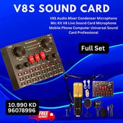 V8S Audio Mixer Condenser Microphone Bundle Mic Kit V8 Live Sound