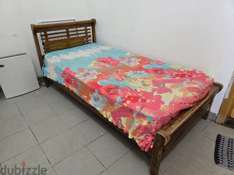 Rubber Wood  Single Bed frame from Home Center. 2