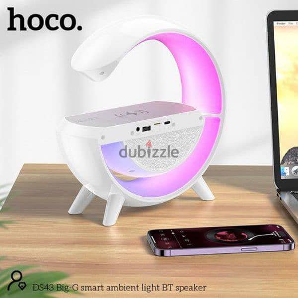 Hoco DS43 15W Wireless Charging Smart Ambient Light Speaker 1