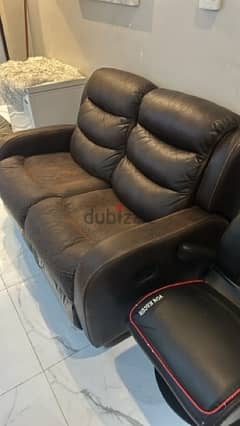 home center leather 2 and 3 seaters sofa 3 years old