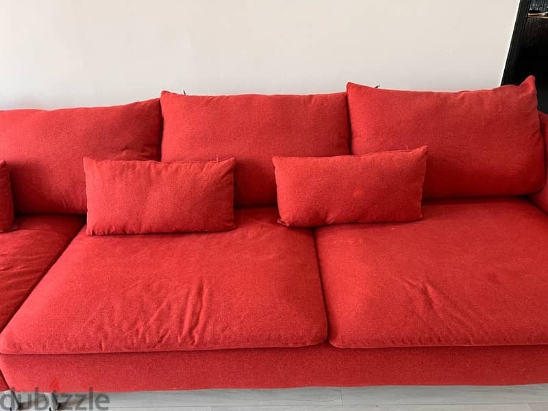 Red Sofa for sale (3 months old) 1