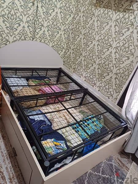 wooden bed with mattress for sale 4