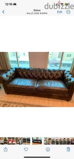 Pottery Barn Chesterfield leather sofa 0