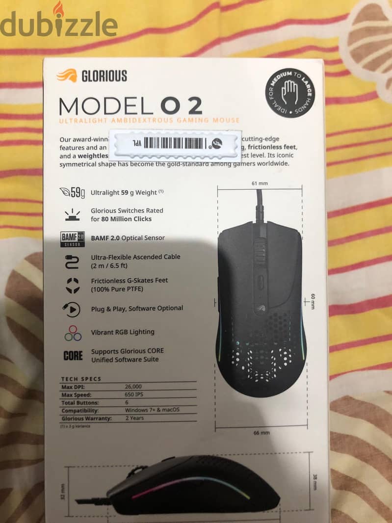 GLORIOUS MODEL O2 MOUSE(ORIGINAL PRICE IS 25 KD FOR NEW)QUICK SALE 1