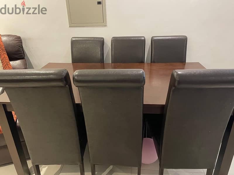 safat home dining table and 6 chairs for sale 2