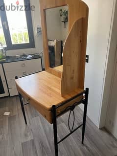 Dressing table with mirror and chair