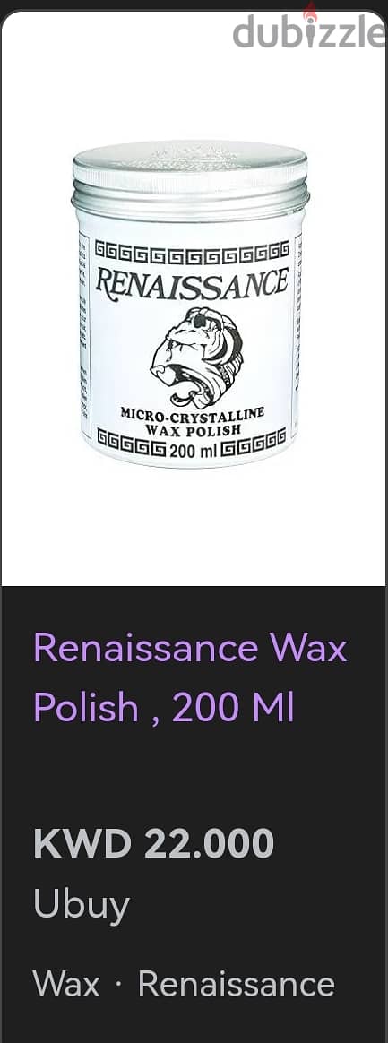 For Sale brand New Renaissance Micro-Crystalline Wax take all 25 kd 1