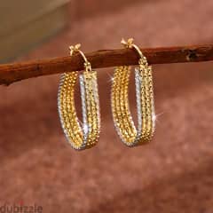 Golden Sparkling Hook Earrings