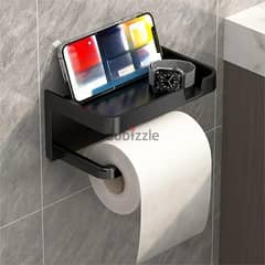 Bathroom Tissue Roll Holder With Storage Shelf New