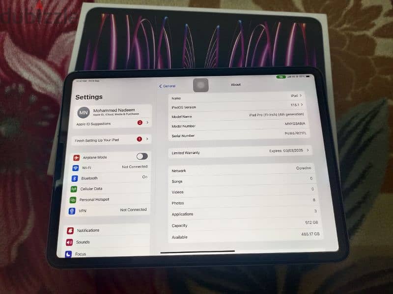 ipadpro m2 512gb wifi+5g 2