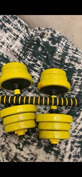 dumbbell new yellow color with best price 10 kd only best quality 19