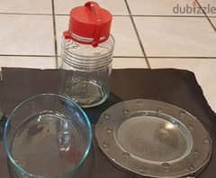 Glass Tray +Oval Pyrex  + Storage Bottle 0