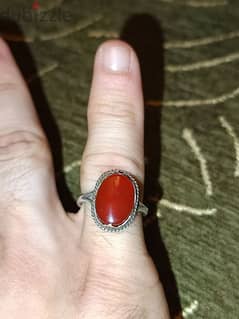 hand made antique silver ring yemeni agate stone 0