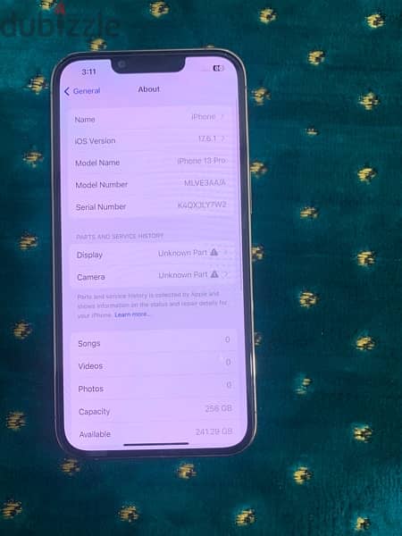 iPhone 13 Pro 256gb battery 87% display change original puted 11