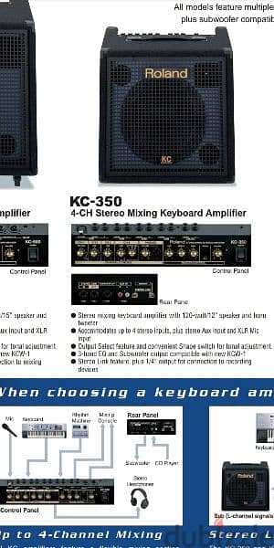 Roland Kc-350 Keyboard Mixer Amplifier 120-Watt 3