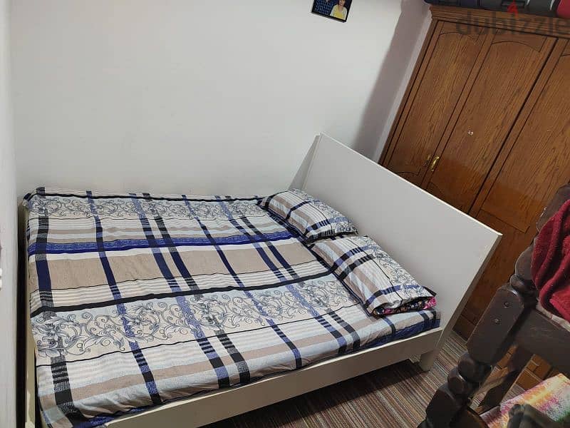 Ikea double cot bed with mattress and Bunk bed for sale in mangaf. 1