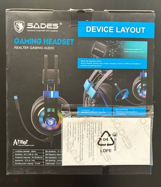 Sades Armor RGB Wired Gaming Headset 6