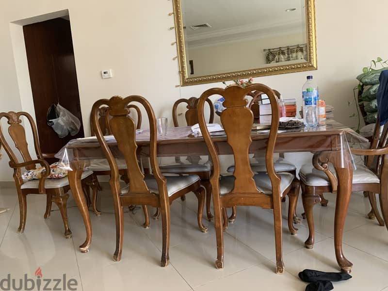 10. chairs, dining table with wooden cabinet for sale 1