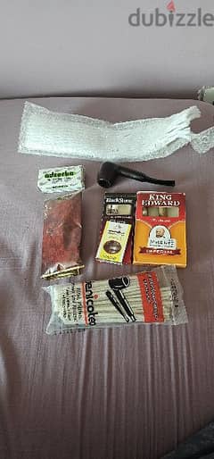 Pipe cigar and Cuban cigar set with accessories