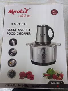 New Miralux food chopper 6L stainless steel