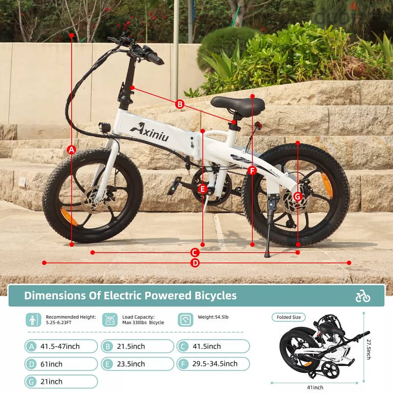 850W 36V 20'' E-Bike Folding Electric Bike Motor City Bicycle 1