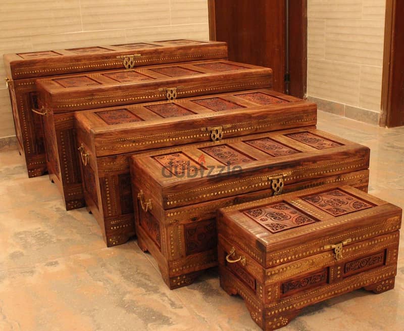 Solid Wood Handmade Antique Boxes (Sold as a Set or Loose) - NEW 2