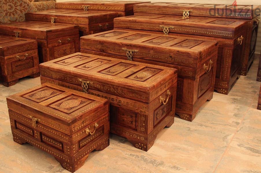 Solid Wood Handmade Antique Boxes (Sold as a Set or Loose) - NEW 3