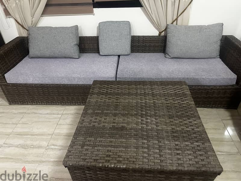 Outdoor/indoor sofa with storage table 1