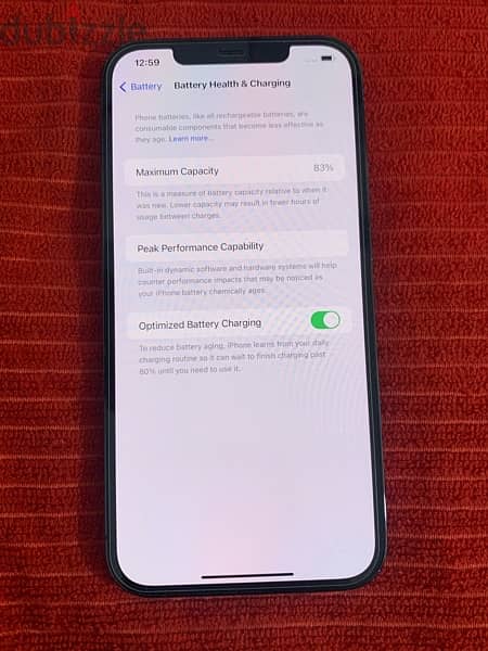 iPhone 12 Pro Max 128gb battery 83% not open phone 100% 11