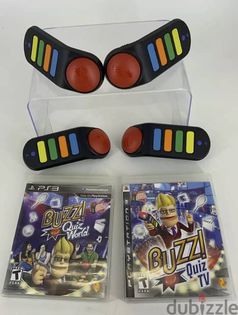 Buzz Quiz TV and Quiz World games with 4 remote controllers 0