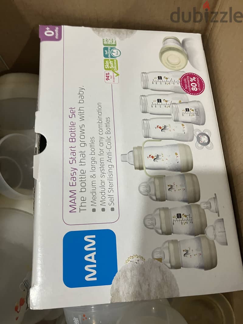 TOMMEE TIPPEE PERFECT PREP MILK MACHINE & MAM ANTI-COLIC FEED BOTTLES 7