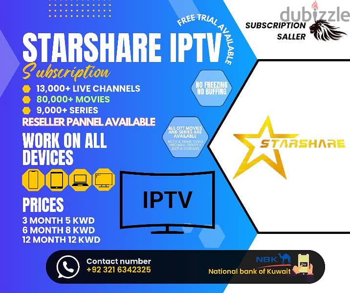 IP-TV Yearly Subscription Available Free Trial Available 4