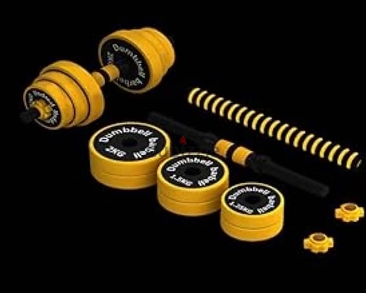 new dumbbell set complete with bar connector compatible price 16