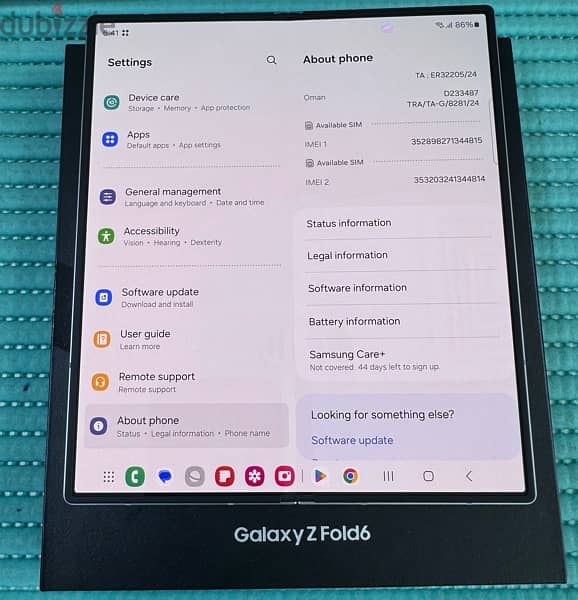 Samsung Galaxy Z fold 6 5G 256 GB Silver Shadow 1 week Used Only! 6