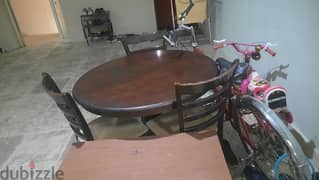 dining table with 3 chairs and small shelf for free