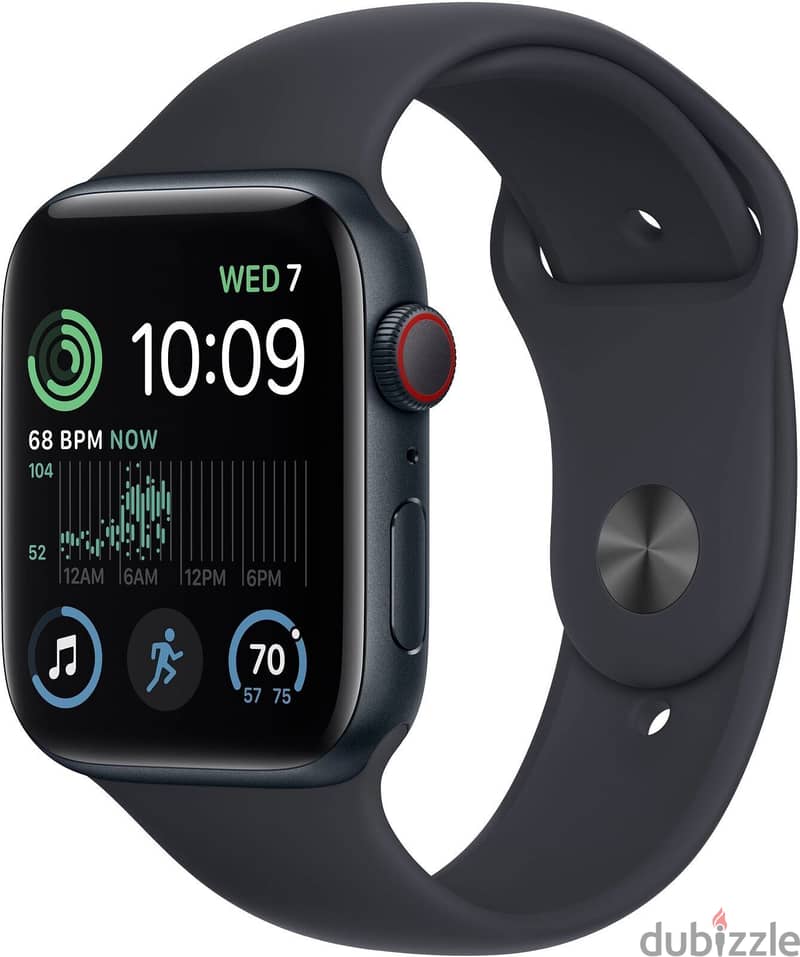 Apple Watch SE (2022) 44mm Midnight Aluminum Case with Sport Band 0