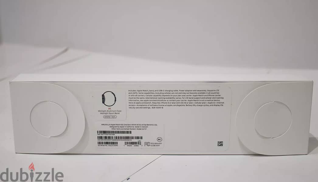 Apple Watch SE (2022) 44mm Midnight Aluminum Case with Sport Band 5