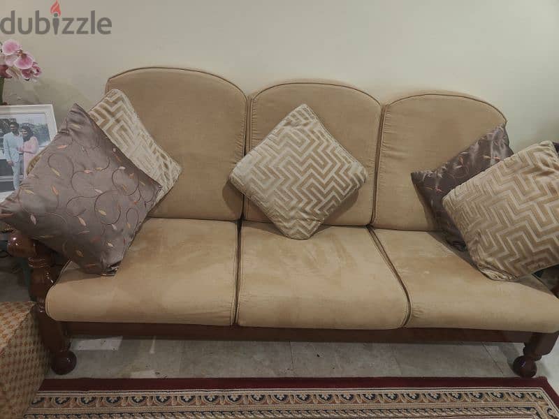 7 seater wooden sofa set 1