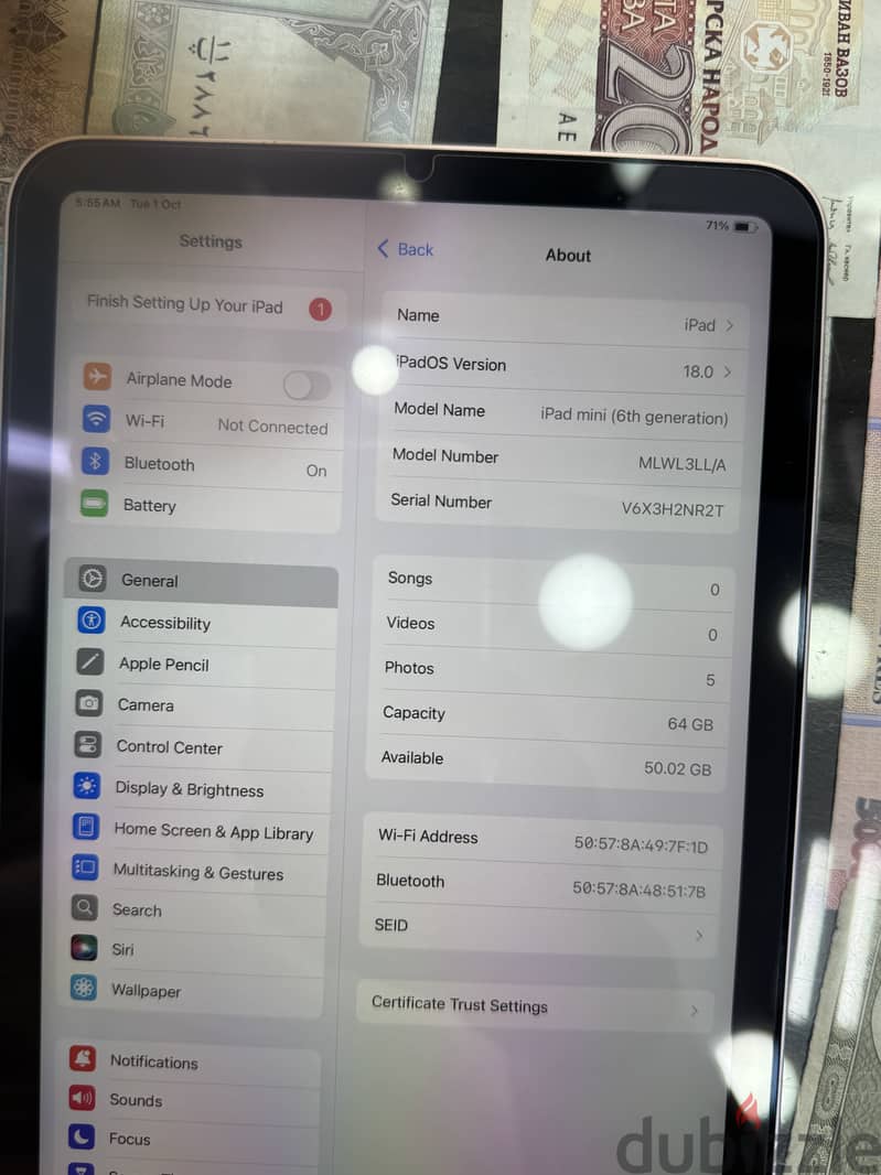 iPad mini6 64gb  good condition all original pert 5