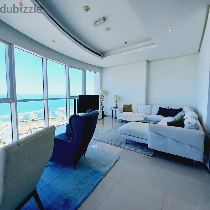 Full floor apartment with sea view for rent in Salmiya 1