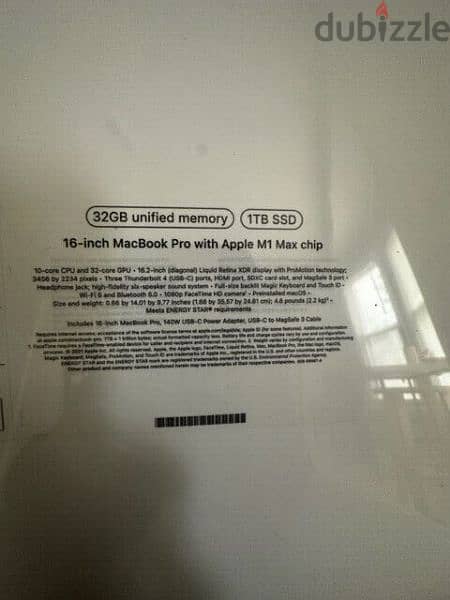 New Sealed 2021 Apple MacBook Pro 16" M1 MAX 32GB Ram 1TB SSD 1