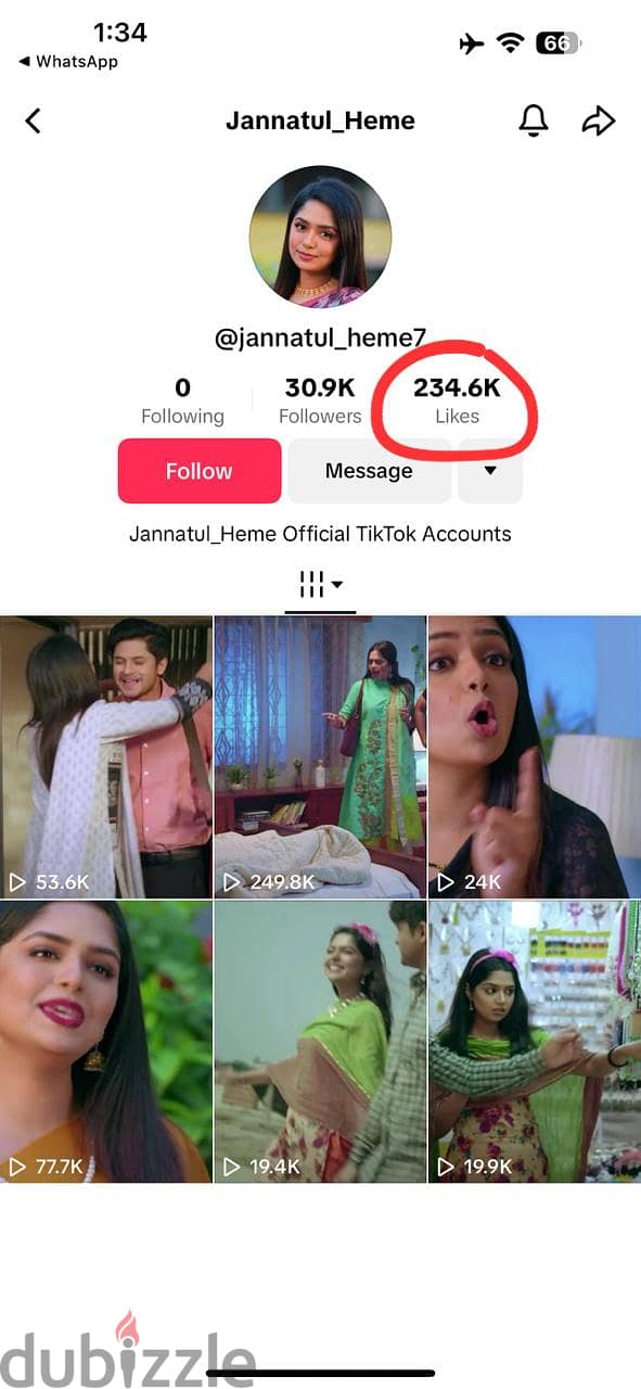 Tiktok Account 30K Followerrs plus account for sale 0