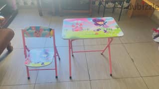 Kids study table and chair 0