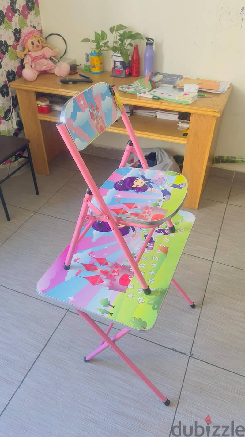 Kids study table and chair 1