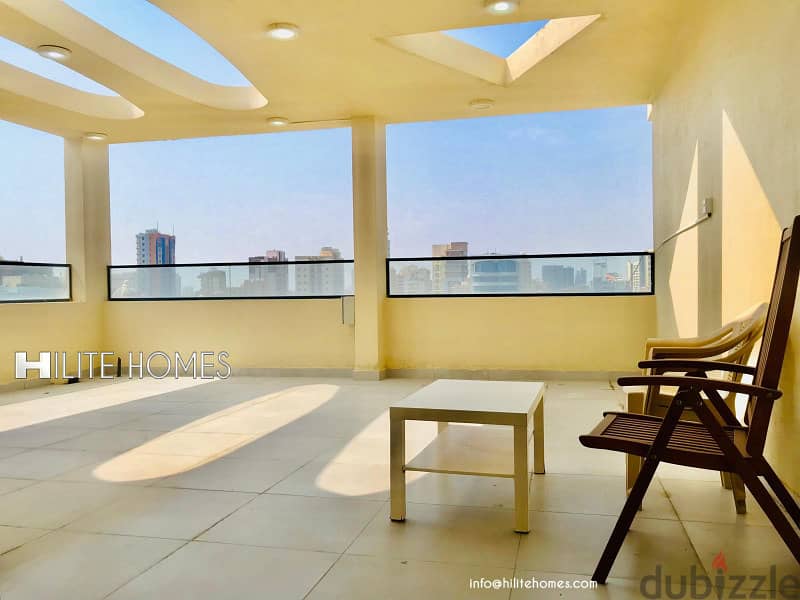 Roof top two bedroom furnished apartment for rent in Salmiya 7