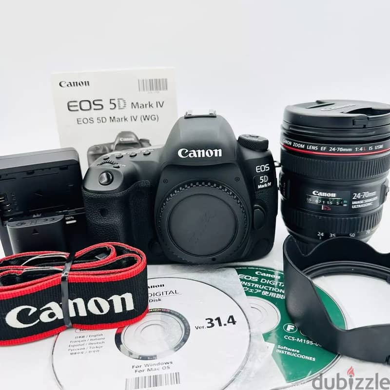 Canon EOS 5D Mark IV Digital SLR Camera with Canon EF24-70 Lens 0