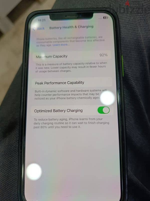 I phone 12 pro 256gb battery life 92% 4