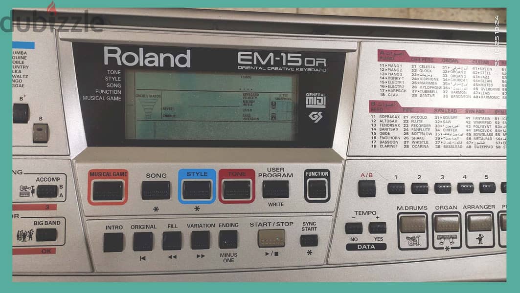 ROLAND EM-15 Oriental Musical keyboard for sal 2