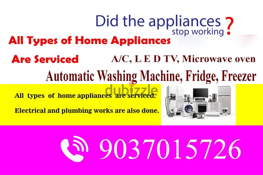 Led tv service Automatic washmichine service eletric plumbing works 0